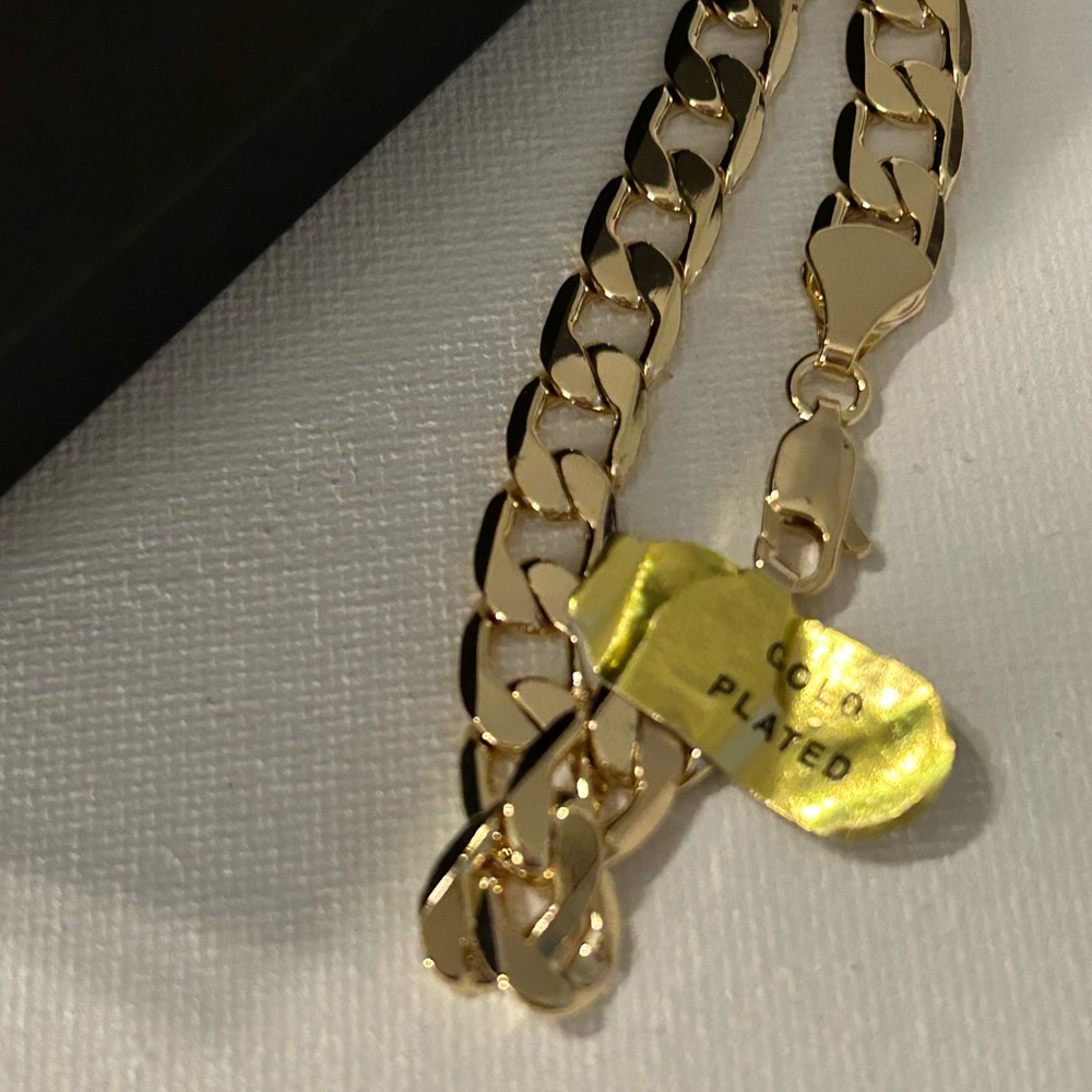 Gold plated Cuban link chain, gold plated men’s chain, Cuban link chain 29” - Picture 6 of 9
